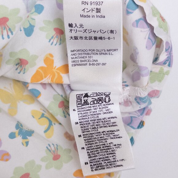 Oilily Butterfly Print Snap Front Sleeveless Shirt Dress White Multi Girls 3Y - Picture 9 of 11